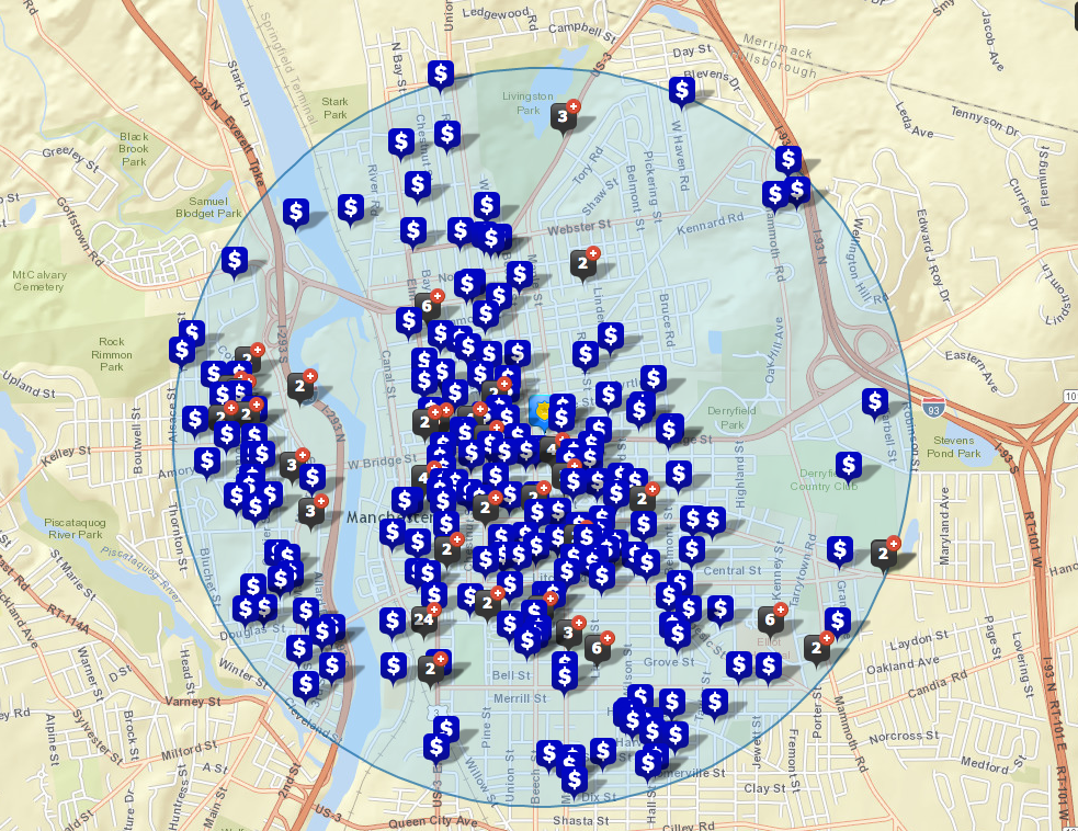 All thefts reported since May 1 by Manchester Police via crimemapping.com. [Note: Not all thefts pictured here represent vehicle theft.]