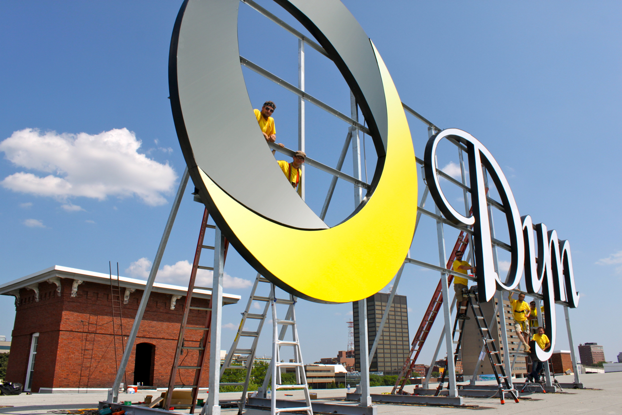 Dyn Inc. has a new sign, installed by First Sign in one day.