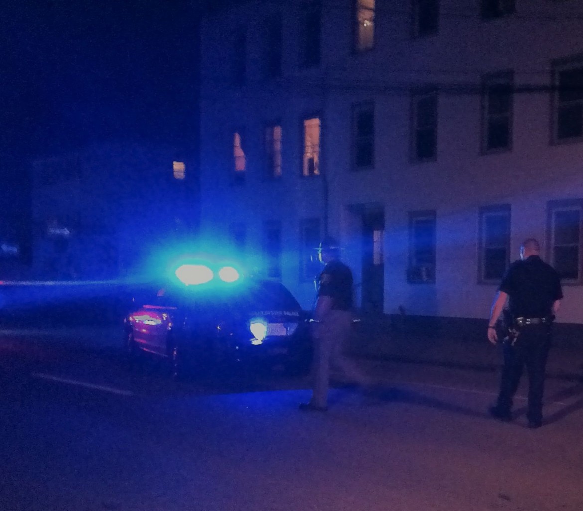 Scene of a shooting outside a multi-family home on Beech Street.