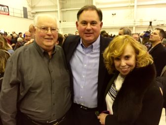 Frank Guinta, center, with his parents, Richard and Virginia Guinta at Sunday's GOP rally in Manchester.