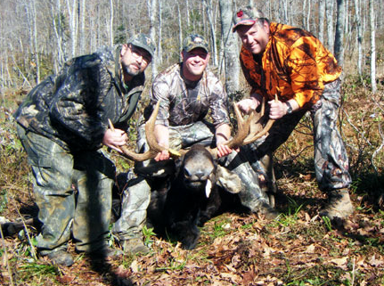 October 19, 2009, this 650 lb. 3 1/2 year old bull was shot in zone B by Richard Gregoire of Manchester  and fellow permittee, "Ross" as identified in this NHFG cutline. 