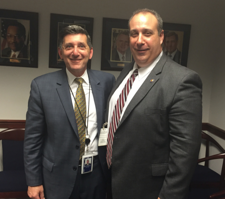Office of National Drug Control Policy Director Michael Botticelli with Gloucester Police Chief Leonard Campanello in Washington, DC.