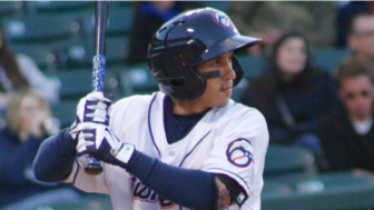 Ronald Torreyes' first Fisher Cats hit cleared the bases and pushed the Fisher Cats to a 6-3 win on Friday night.