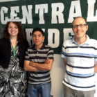 Ruben, center, with ELO coordinator Angela Bourassa and guidance counselor Bill Cannon.