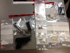 Items seized following arrest.