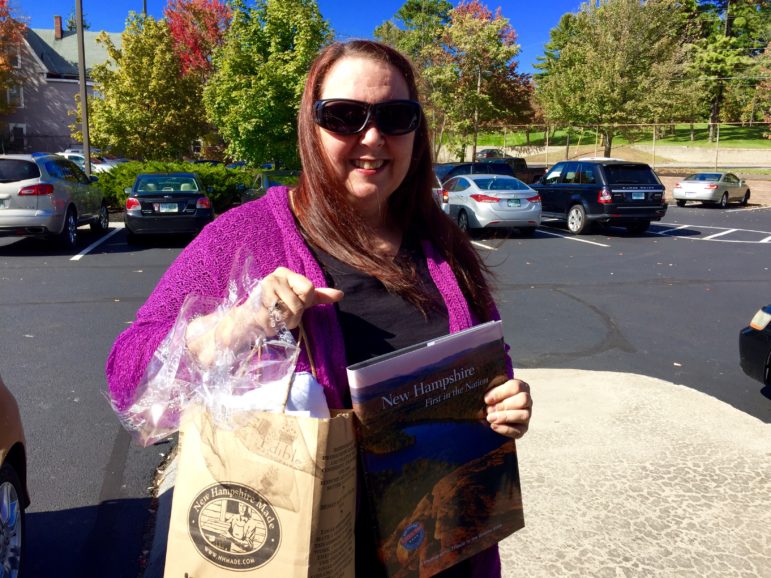 Cathy Maesk, winner of our random drawing for a prize grab bag.