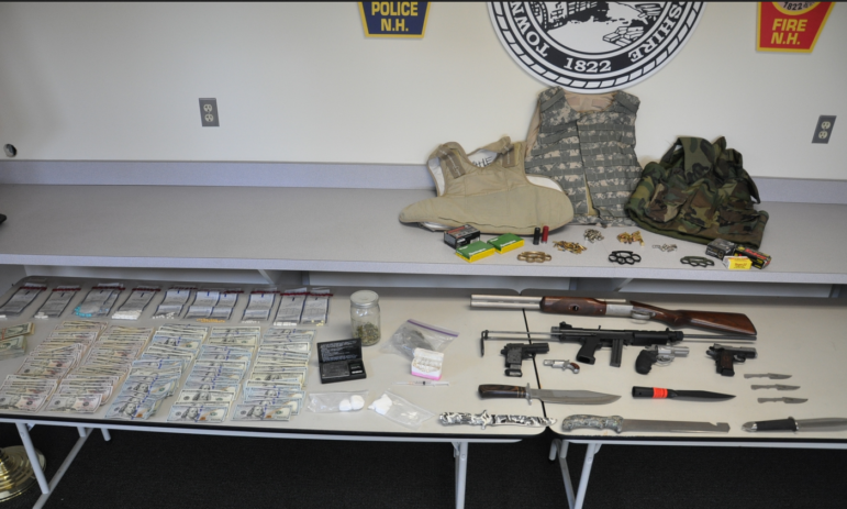 Items confiscated during an execution of a search warrant at the residence of Rosaire Gauthier in 2014.