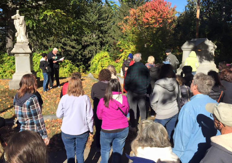 Oct. 17 Valley Street Cemetery tour was well attended.