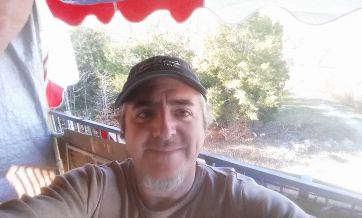 Kevin Dumont's selfie from the slide tower at Liquid Planet.