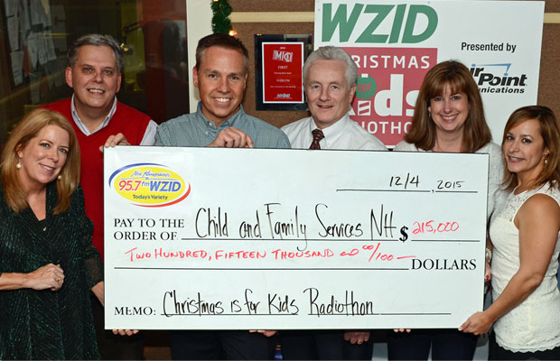 Big check, and a big thank you from WZID and Child & Family Services to all who donated.