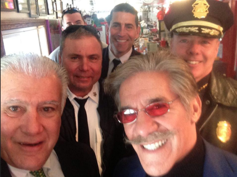 Mayor Ted Gatsas snapped a selfie with Geraldo Rivera who met last week in Manchester with Chiefs Nick Willard and James Burkush and Assistant Chief Dan Goonan.