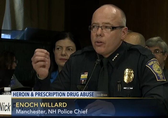 Chief Nick Willard testifies before U.S. Senate judicial Committee on heroin addiction.