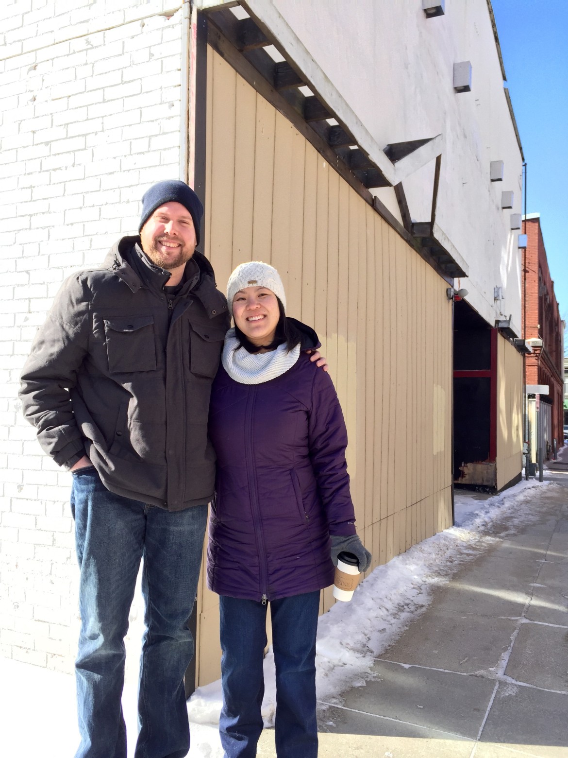 Matt and Jody Wilhelm outside 23 Amherst St., where they would like to create a unique concert venue with a community service component.