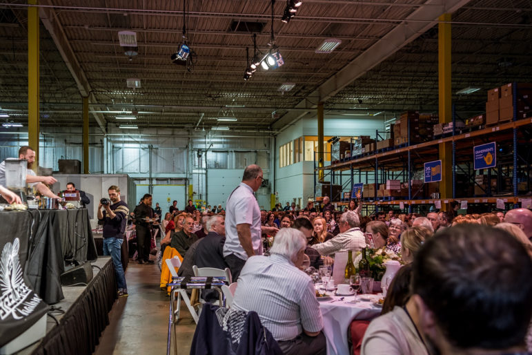 More than 400 people filled the New Hampshire Food Bank’s warehouse in Manchester for the Steel Chef Challenge earlier this month.