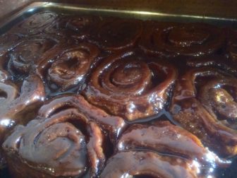 Homemade cinnamon rolls served at Sunday brunch at The Foundry