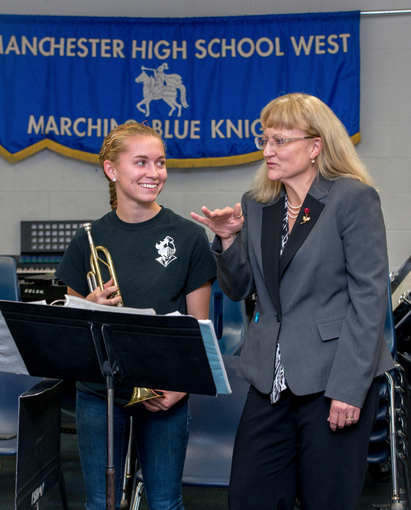 West High School's Diane Francoeur, NHBDA's Band Director of the Year.