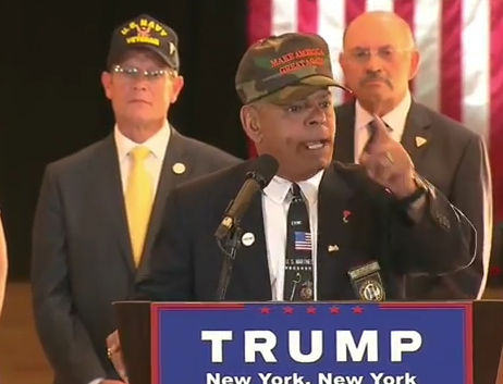 NH State Rep. Al Baldasaro of Londonderry speaking at a Trump press conference on May 31.