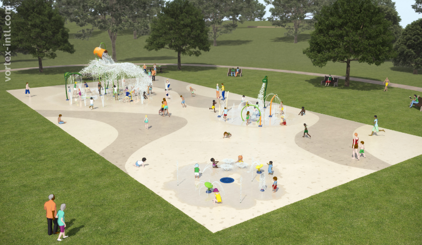 Rendering of the city's Splash Pad at