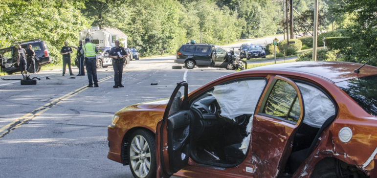 Four drivers were injured in a five-vehicle crash on 101 in Bedford Thursday.