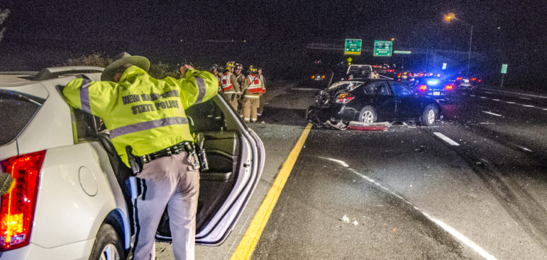 Scene of fatal crash on I-93 on Monday night.