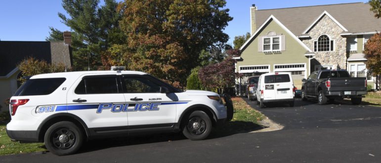 Police outside a residence in Auburn.