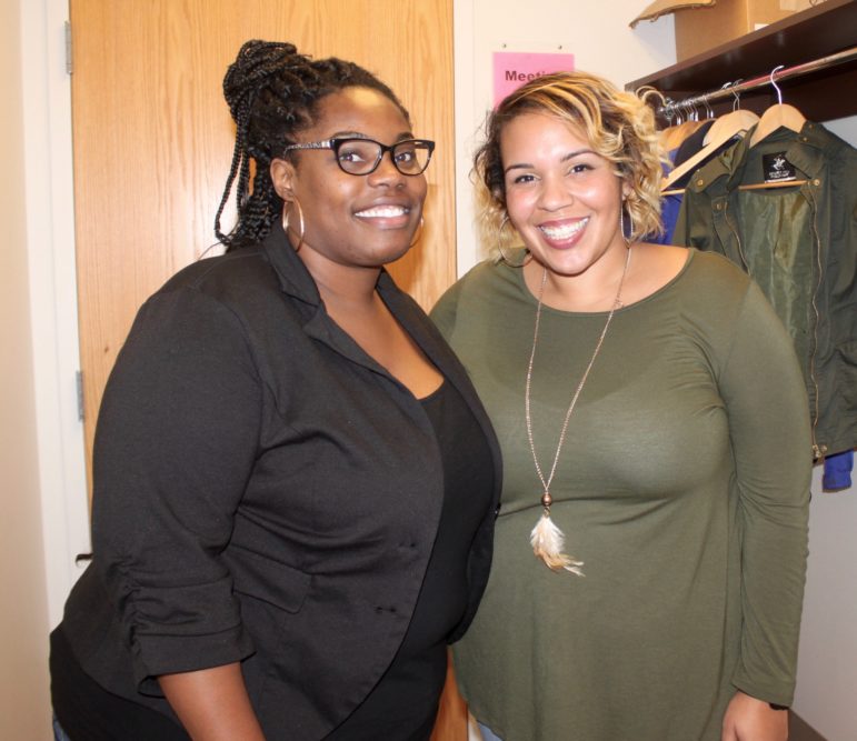 Shirley Tomlinson, left, Director of the Boys & Girls Club Teen Center, and Hashira Rodriguez, right, a counselor with the city's Office of Youth Services.