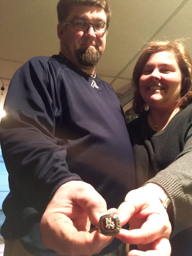 Craig and Cindy Lavigne exchanged 2011 championship rings for their 13th wedding anniversary. 