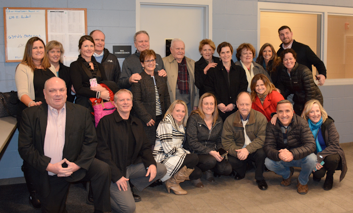 The extended O'Neil family made a special trip to Police HQ to honor Denis O'Neil's 45 years of service.