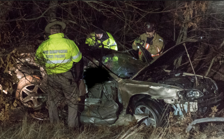 Aftermath of a fatal crash on I-93 in Londonderry Wednesday night.
