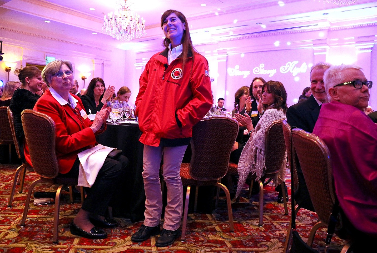 4. Julie Lavoie City Year VISTA member receiving an enthusiastic applaud from the crowd Edited