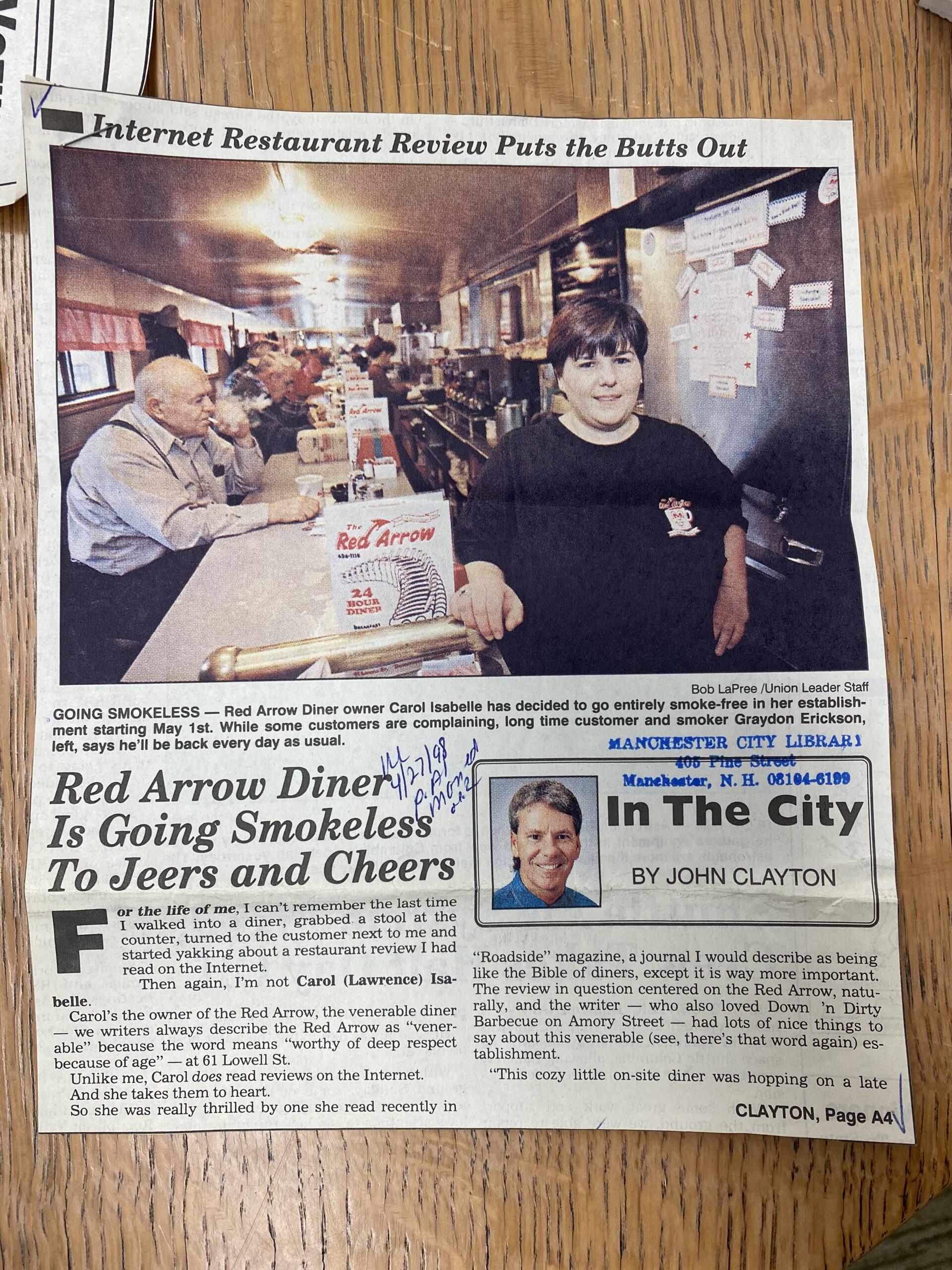 1998 Red Arrow Goes Smokeless Union Leader John Clayton scaled