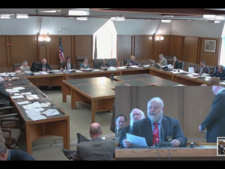 Rep. Dan McGuire, R-Epsom, pitches House Bill 559 to establish a defined contribution retirement system for new state employees to the House Executive Departments and Administration Committee Wednesday in this screen shot.