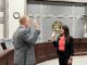 Crissy Kantor sworn in by City Clerk Matt Normand. Courtesy photo