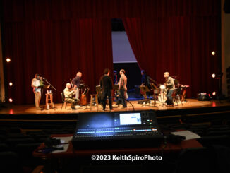 musicians on stage rehearing A FIddler's Tale. photo by Keith Spiro